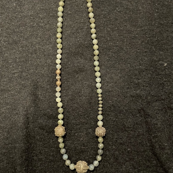 Yemen vintage silver beads labradorite bead necklace by Designer Ria B - Picture 7 of 9